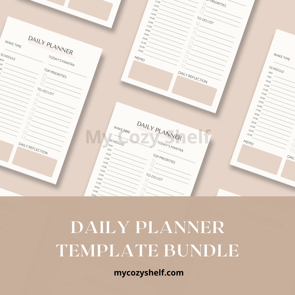 Daily Planner: Printable New Year PDF Organizer for Productivity & Goal Setting
