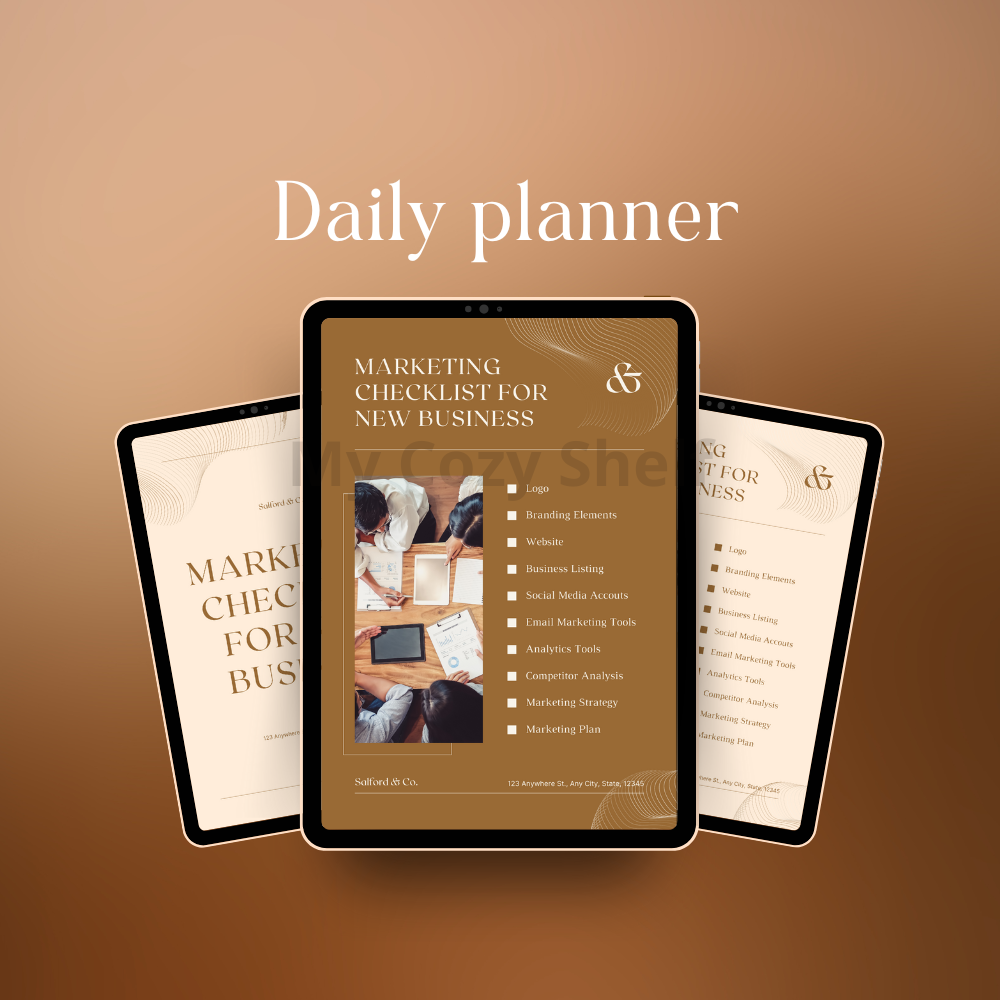 Daily Planner: Printable New Year PDF Organizer for Productivity & Goal Setting