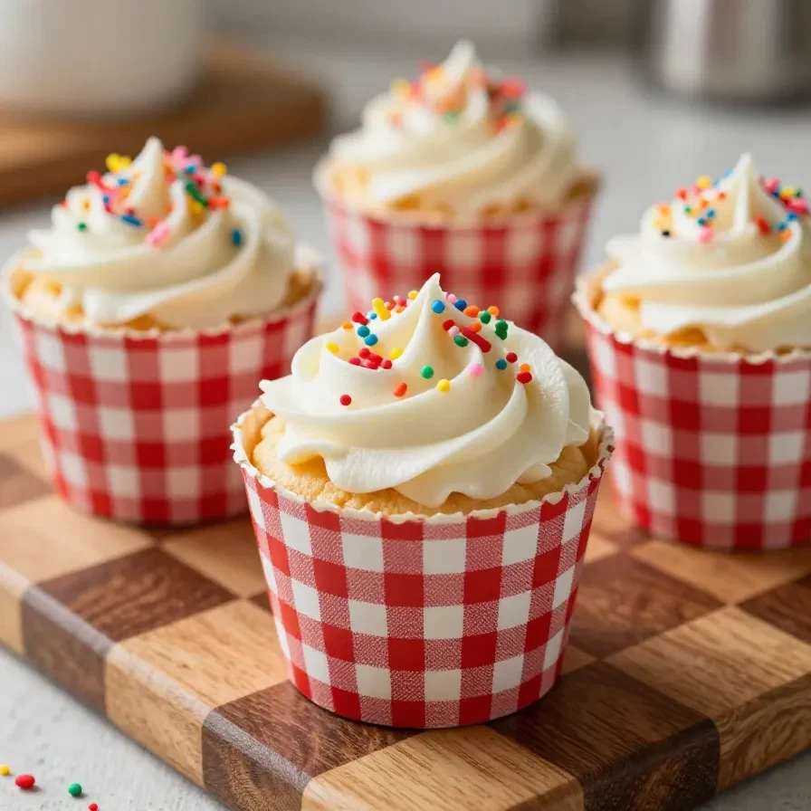 A close-up of colorful viral dot cakes arranged on a white plate.