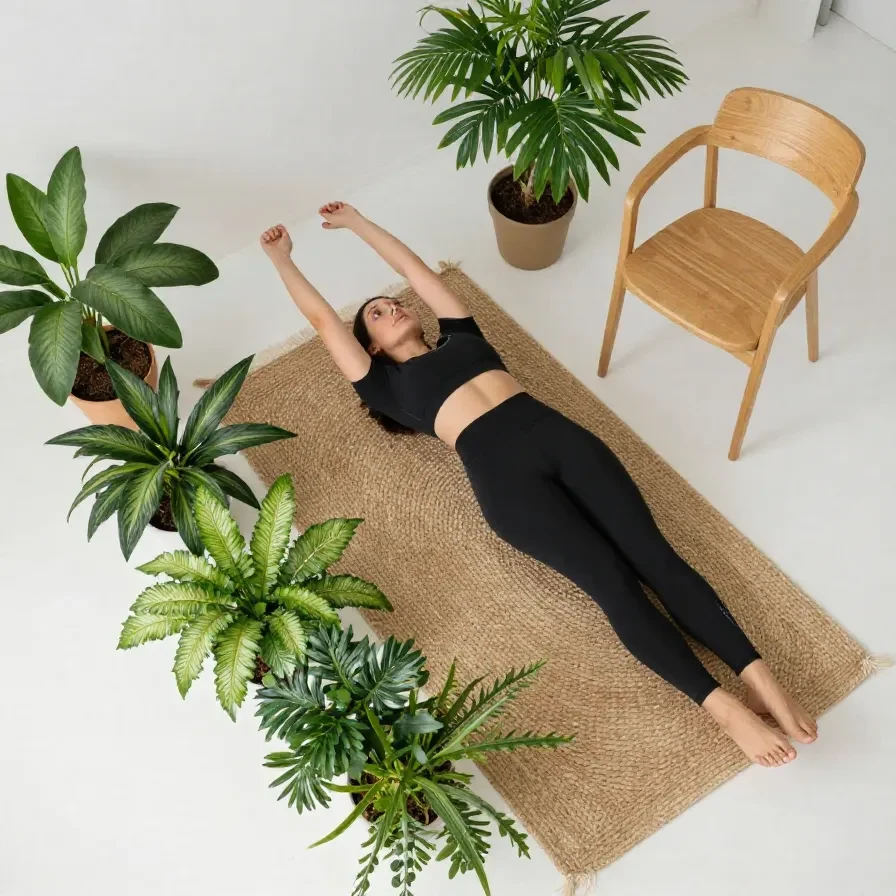 Person performing a jump exercise as part of an osteoporosis workout routine for bone health.