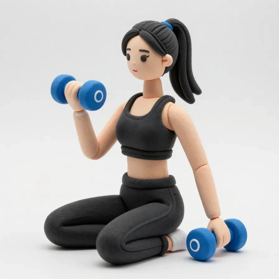 A woman performing tricep dips on a bench to tone flabby arms.