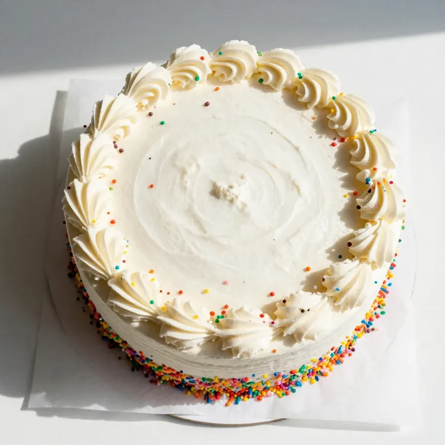 A colorful birthday cake with polka dot patterns visible inside when sliced.
