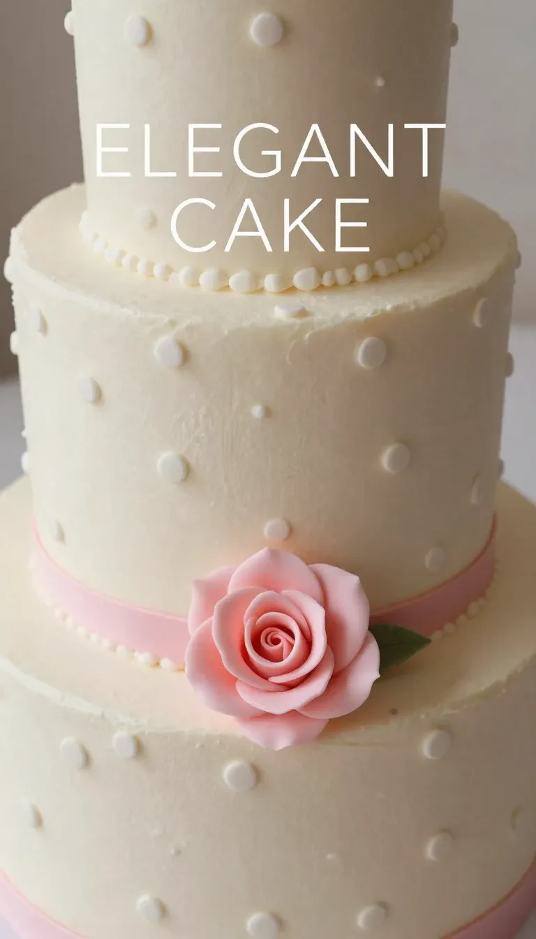 A colorful polka dot cake decorated with a fondant ribbon and bow.