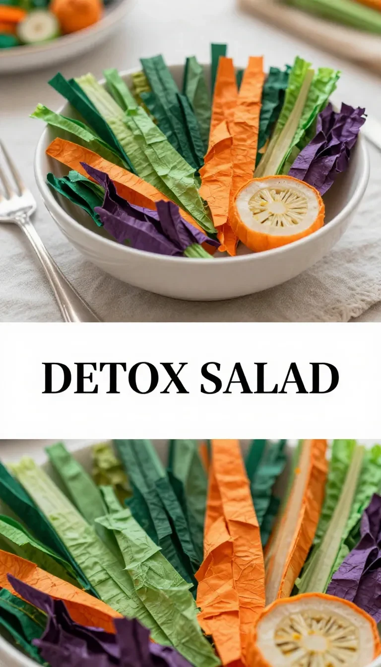 A vibrant bowl of crunchy detox salad featuring fresh vegetables and seeds.