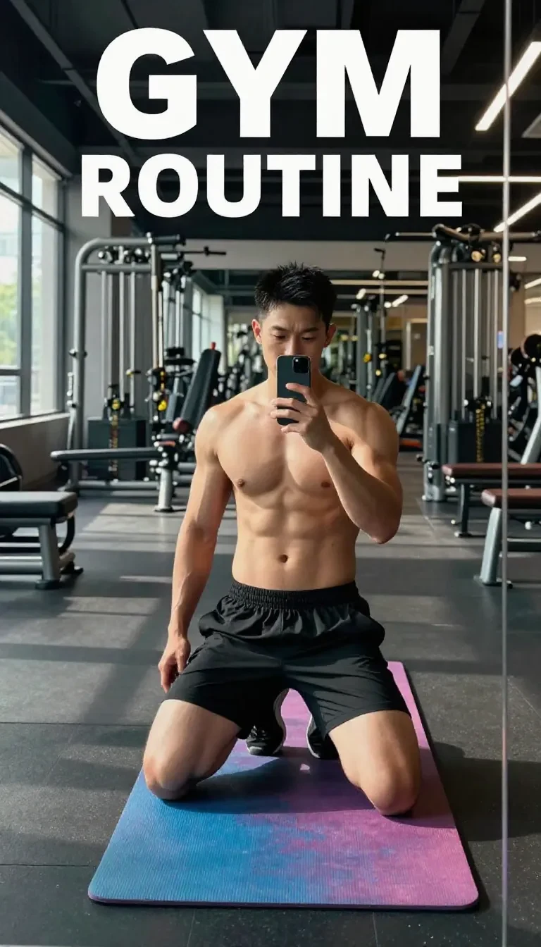 Richard Kent demonstrating a workout routine in a hybrid athlete outfit