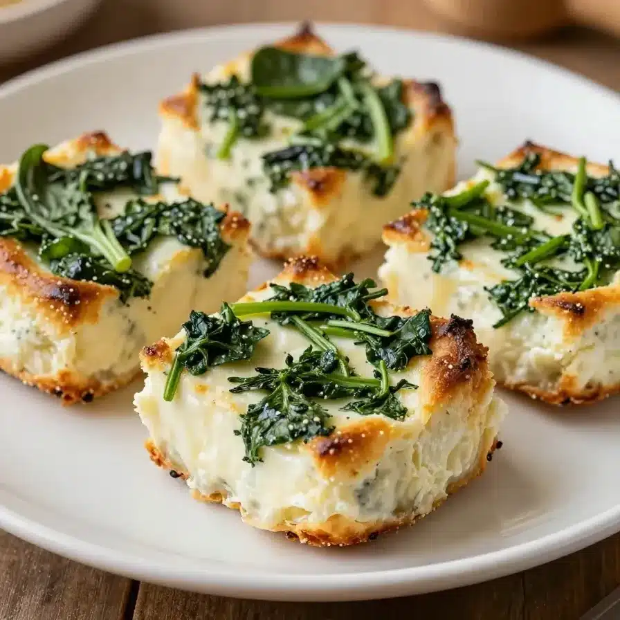 Freshly baked cottage cheese flagels served on a wooden cutting board.