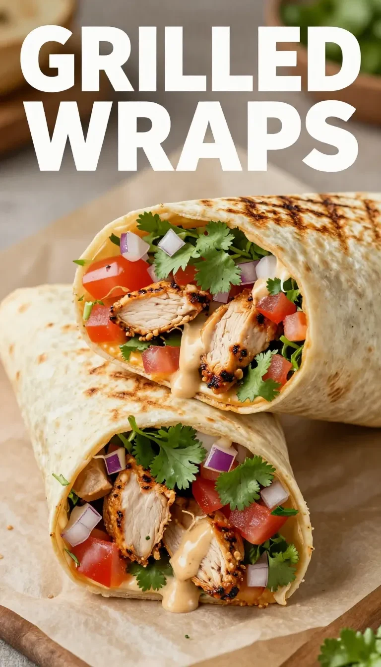 Grilled chicken burrito filled with chipotle ranch sauce, fresh vegetables, and wrapped in a flour tortilla