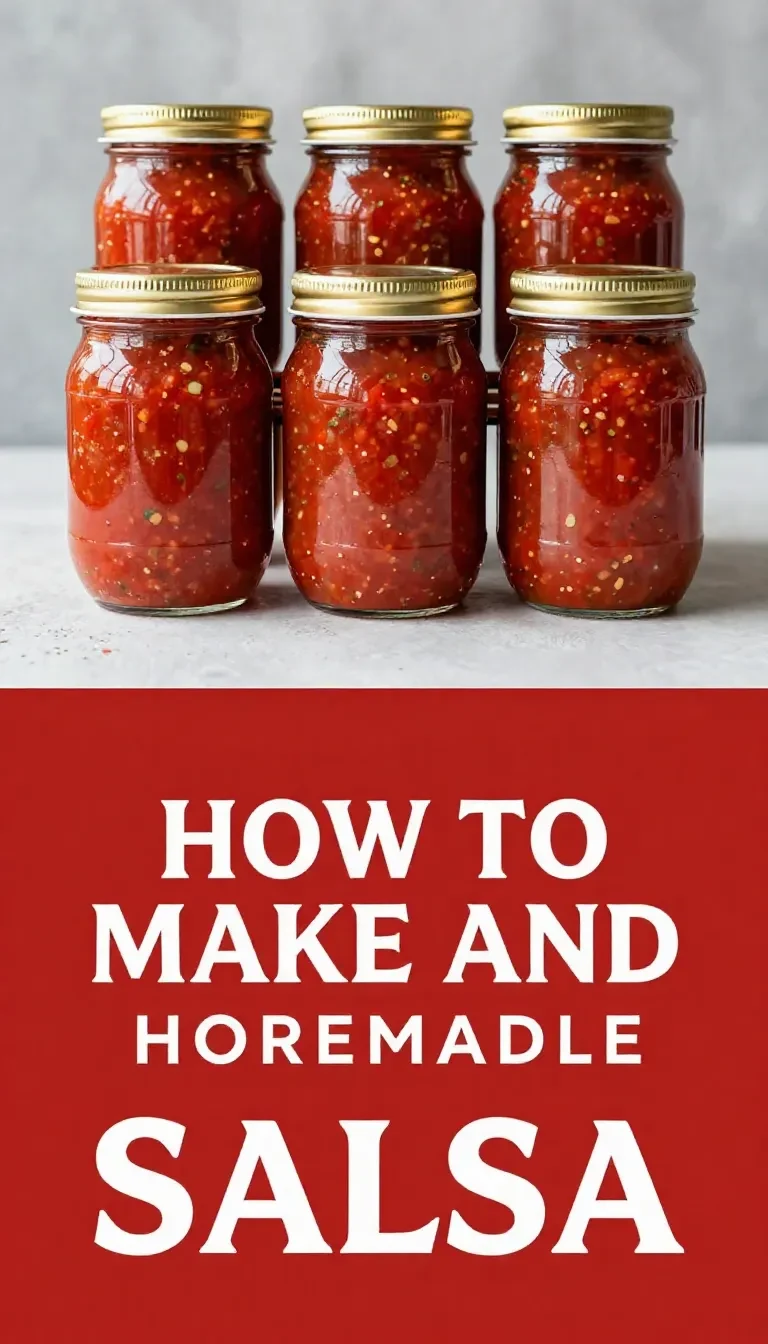 A bowl of homemade chunky salsa with fresh tomatoes, onions, and peppers, ready for canning.