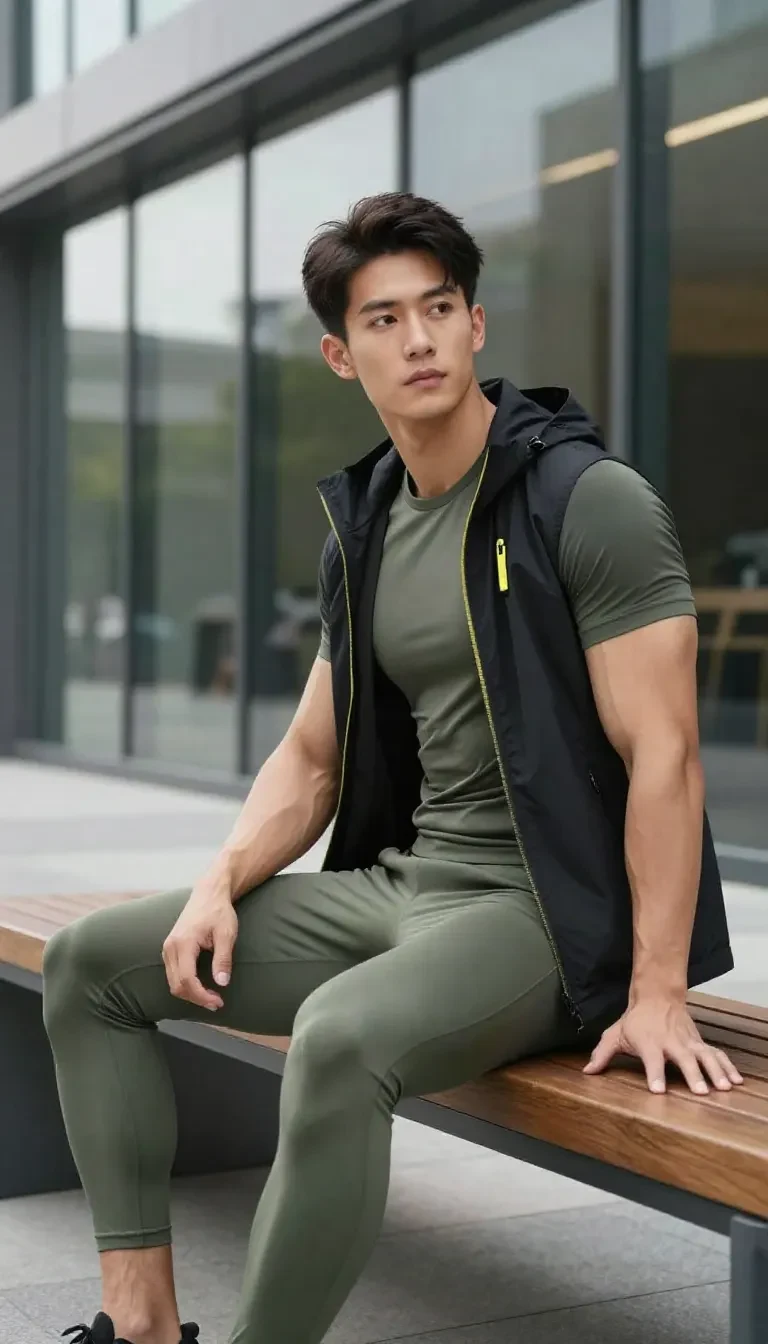 Male athlete wearing SKINS compression tights during a sports activity