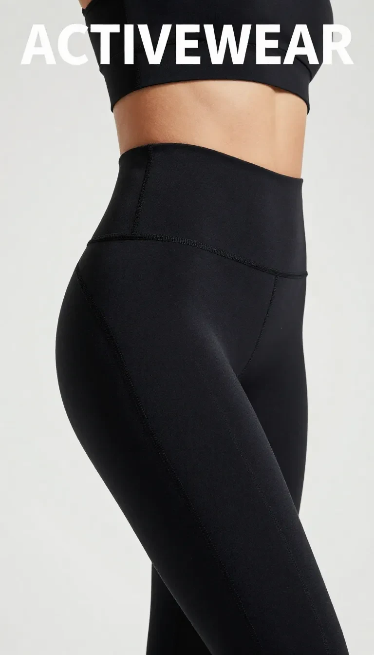 Close-up view of Micro Legacy Legging in Onyx Black, showcasing the fabric texture and design
